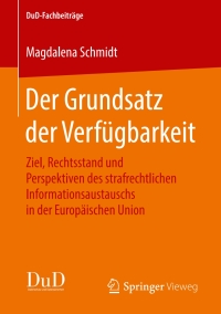 Immagine di copertina: Der Grundsatz der Verfügbarkeit 9783658222420