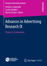 Cover image: Advances in Advertising Research IX 9783658226800