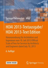 صورة الغلاف: HOAI 2013-Textausgabe/HOAI 2013-Text Edition 6th edition 9783658227807