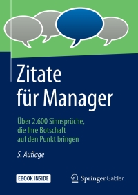 Imagen de portada: Zitate für Manager 5th edition 9783658229634