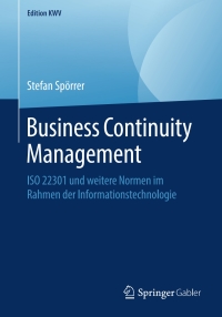 Cover image: Business Continuity Management 9783658234027