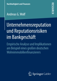 Cover image: Unternehmensreputation und Reputationsrisiken im Bankgeschäft 9783658237769