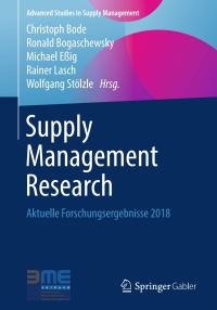 Imagen de portada: Supply Management Research 9783658238179