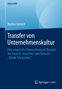 Cover image: Transfer von Unternehmenskultur 9783658242435