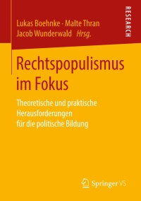 Imagen de portada: Rechtspopulismus im Fokus 9783658242985