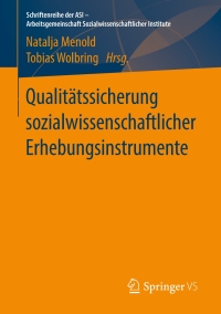 Imagen de portada: Qualitätssicherung sozialwissenschaftlicher Erhebungsinstrumente 9783658245160