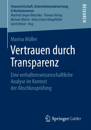 Cover image: Vertrauen durch Transparenz 9783658245931