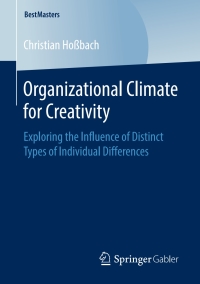 Cover image: Organizational Climate for Creativity 9783658252403