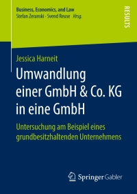 Cover image: Umwandlung einer GmbH & Co. KG in eine GmbH 9783658254322