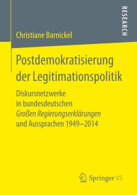 Omslagafbeelding: Postdemokratisierung der Legitimationspolitik 9783658256685