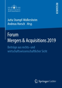 表紙画像: Forum Mergers & Acquisitions 2019 9783658268176
