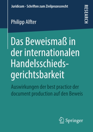 Cover image: Das Beweismaß in der internationalen Handelsschiedsgerichtsbarkeit 9783658268558