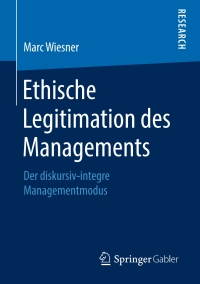 Cover image: Ethische Legitimation des Managements 9783658269128