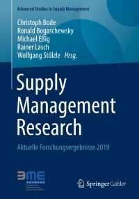 Imagen de portada: Supply Management Research 9783658269531