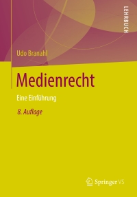 Cover image: Medienrecht 8th edition 9783658273804