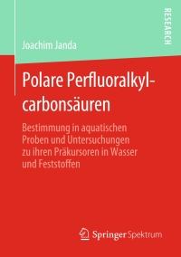 Imagen de portada: Polare Perfluoralkylcarbonsäuren 9783658278236