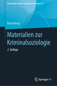 Cover image: Materialien zur Kriminalsoziologie 2nd edition 9783658282141