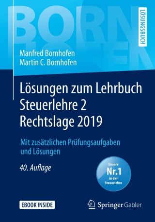 Cover image: Lösungen zum Lehrbuch Steuerlehre 2 Rechtslage 2019 40th edition 9783658282585