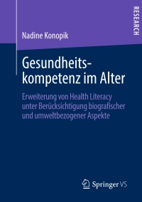 Cover image: Gesundheitskompetenz im Alter 9783658283810