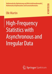 Cover image: High-Frequency Statistics with Asynchronous and Irregular Data 9783658284176