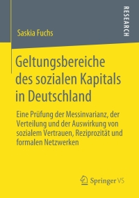 Cover image: Geltungsbereiche des sozialen Kapitals in Deutschland 9783658288761