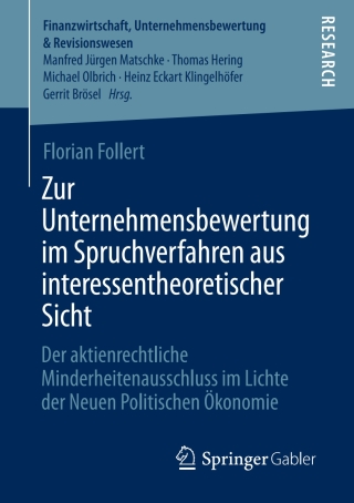 Cover image: Zur Unternehmensbewertung im Spruchverfahren aus interessentheoretischer Sicht 9783658289225