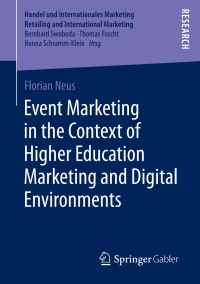 Cover image: Event Marketing in the Context of Higher Education Marketing and Digital Environments 9783658292614