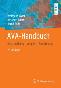 Cover image: AVA-Handbuch 10th edition 9783658295219