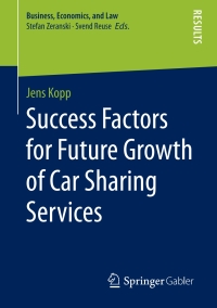 Cover image: Success Factors for Future Growth of Car Sharing Services 9783658298883