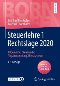 Cover image: Steuerlehre 1 Rechtslage 2020 41st edition 9783658303204
