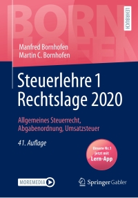 Imagen de portada: Steuerlehre 1 Rechtslage 2020 41st edition 9783658303204