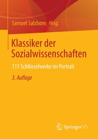 Cover image: Klassiker der Sozialwissenschaften 3rd edition 9783658316440