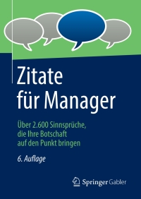 Imagen de portada: Zitate für Manager 6th edition 9783658316761