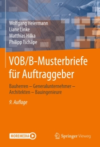 表紙画像: VOB/B-Musterbriefe für Auftraggeber 9th edition 9783658322526