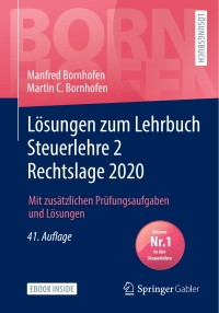 Omslagafbeelding: Lösungen zum Lehrbuch Steuerlehre 2 Rechtslage 2020 41st edition 9783658323554