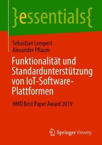 Imagen de portada: Funktionalität und Standardunterstützung von IoT-Software-Plattformen 9783658326715