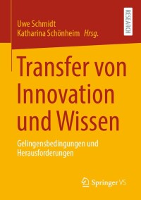 Imagen de portada: Transfer von Innovation und Wissen 9783658336660