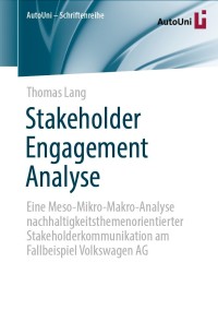 Cover image: Stakeholder Engagement Analyse 9783658339869