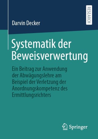 Imagen de portada: Systematik der Beweisverwertung 9783658346836