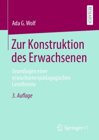 Omslagafbeelding: Zur Konstruktion des Erwachsenen 3rd edition 9783658347154