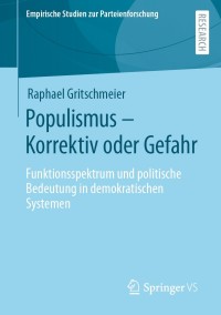 Imagen de portada: Populismus – Korrektiv oder Gefahr 9783658359003