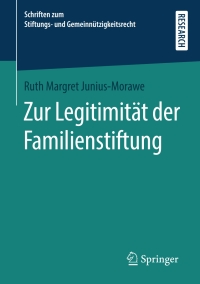 Cover image: Zur Legitimität der Familienstiftung 9783658366063