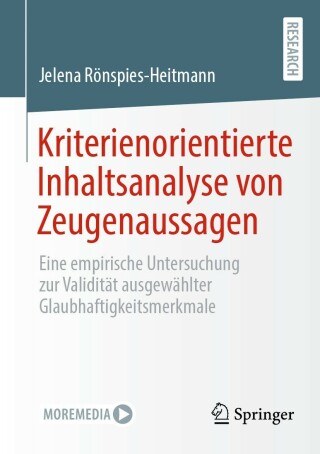 Imagen de portada: Kriterienorientierte Inhaltsanalyse von Zeugenaussagen 9783658366544