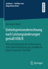 Cover image: Einheitspreisneuberechnung nach Leistungsänderungen gemäß VOB/B 9783658368302