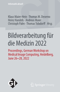 Immagine di copertina: Bildverarbeitung für die Medizin 2022 9783658369316