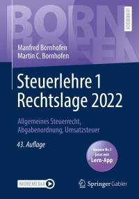 Cover image: Steuerlehre 1 Rechtslage 2022 43rd edition 9783658371166