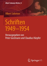 Cover image: Schriften 1949 - 1954 9783658377359