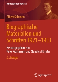 Cover image: Biographische Materialien und Schriften 1921-1933 2nd edition 9783658378875