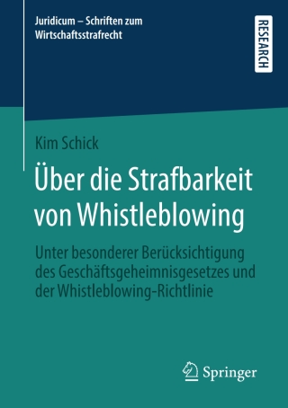 Imagen de portada: Über die Strafbarkeit von Whistleblowing 9783658383282