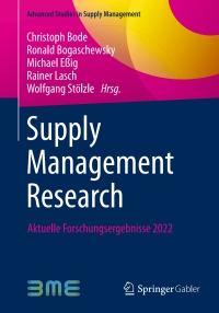Imagen de portada: Supply Management Research 9783658383497